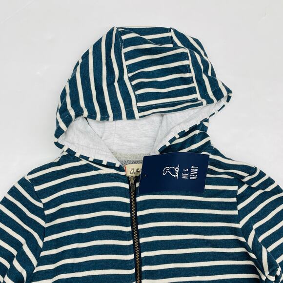 NWT Me & Henry 4-5Y Blue Stripe Parsons Hoodie - Picture 3 of 7